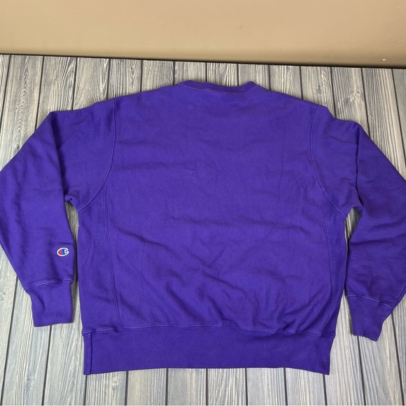 Vintage Champion Reverse Weave Crewneck Sweatshirt Purple Sz Large - Picture 4 of 12